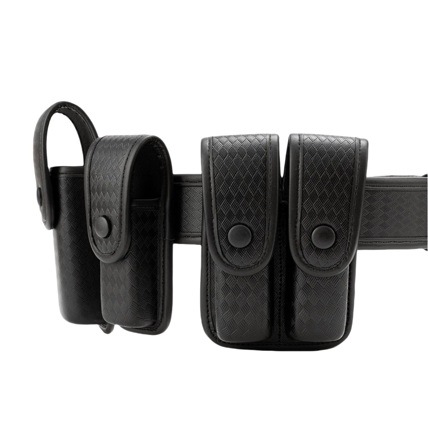 TACNEX Double Magazine Pouch for Duty Belt Pistol Mag MOLLE Holster Basket Weave Mag Holder Handgun OWB Mag Carrier Compatible w/ .380, 9mm & 40 Cal Police Law Enforcement Security Gear Accessories