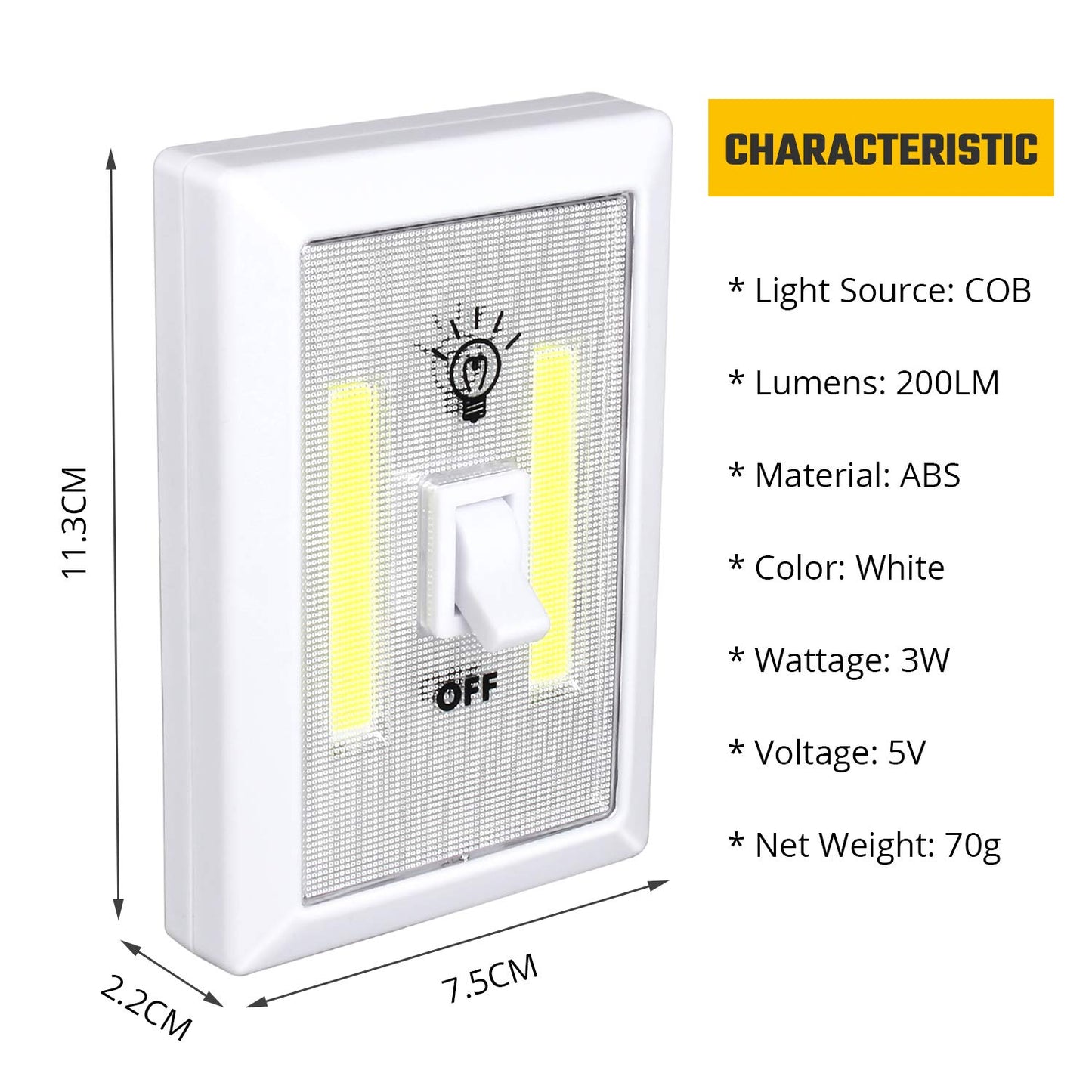 Lzonunl Closet Light, Battery Operated Tap Light, Super Bright Switchlight, Stick On Light Wall Mount Under Cabinet Lighting, Push Night Light for Cupboard, Shed, Basements(4 Pack)