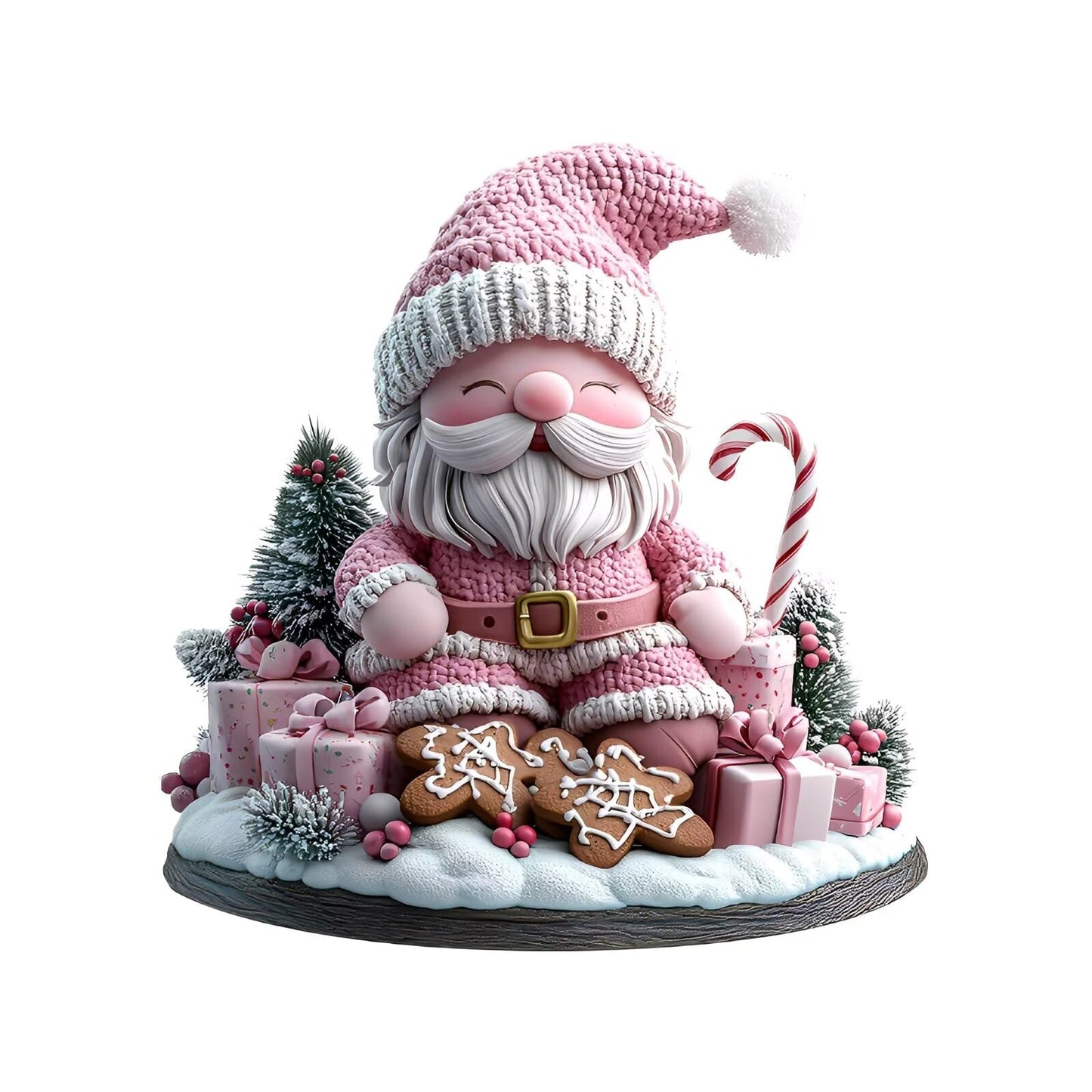 Pink Santa Claus Acrylic Desktop Decoration, Suitable for Home Décor in Living Room or Office. Idea Gift Choice: Halloween, Christmas, Birthday, Anniversary, Valentine's Day, Celebrations