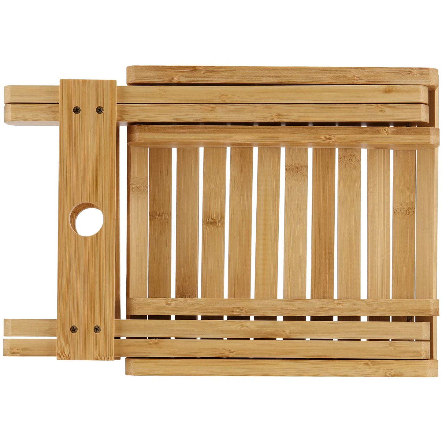 SINJEUN 2 Pack 12 Inch Natural Bamboo Folding Bench Seat Stool Bench for Bathroom, Spa, Sauna, Wooden Seat, Shower Bench Stool, Easy Assembled
