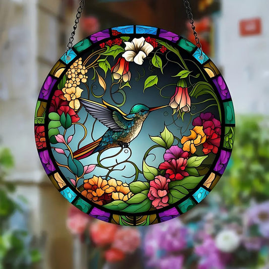 Hanging Window Decor Pendant Hummingbird Pendant - Colorful Window Decoration,Sun Catchers Indoor Wall Art Home Decor Gift for Women Mom Bird Lovers