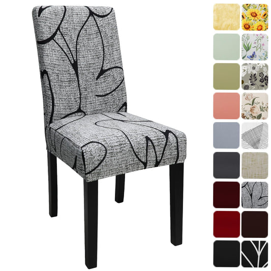 Keyroal Dining Room Chair Covers Set of 1, Stretch Printed Parsons Chair Slipcovers Spandex Removable Washable Kitchen Chair Protector Cover for Dining Room, Hotel, Ceremony