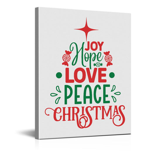 Christmas Decorations - Trendy Wishes Xmas Tree Wall Art Print Picture Artwork - Indoor Modern Holiday Christmas Gifts Home Decor for Wall Table Mantel 8"x10" Framed