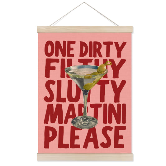 Welshower Dirty Martini Cocktail Bar Poster Hanger Frame, Gifts for Martini Lovers, Pink Trendy Cocktail Wall Art Prints Decor for Home Kitchen Bar Pub Lounge, 12x16 Inch