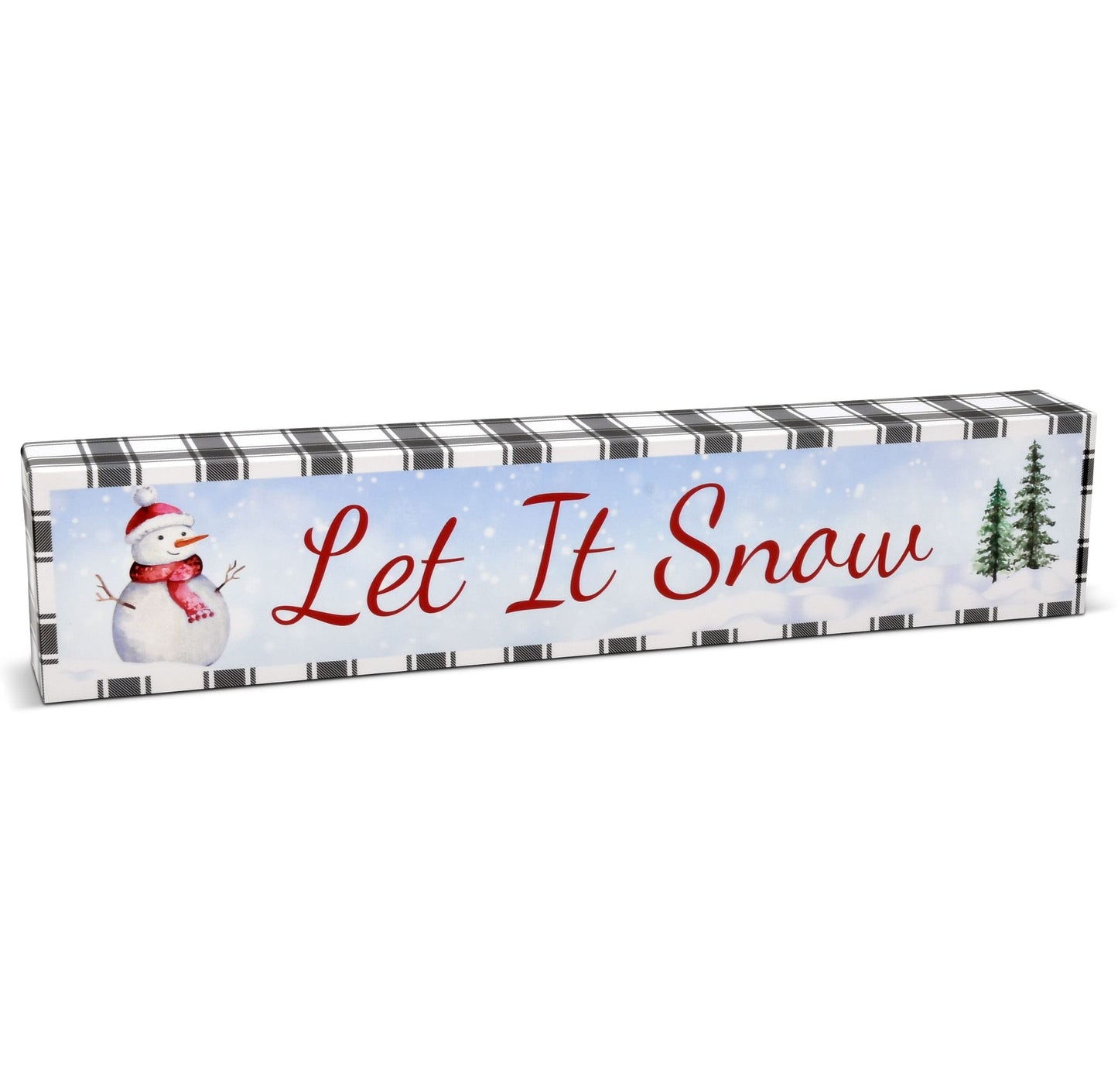 Gift Boutique - Christmas Table Decorations Set of 3 Table Topper Centerpiece for Desk, Shelf, Mantle, Home, Party Decor Snowman Winter Merry Christmas Happy Holidays Let it Snow Design