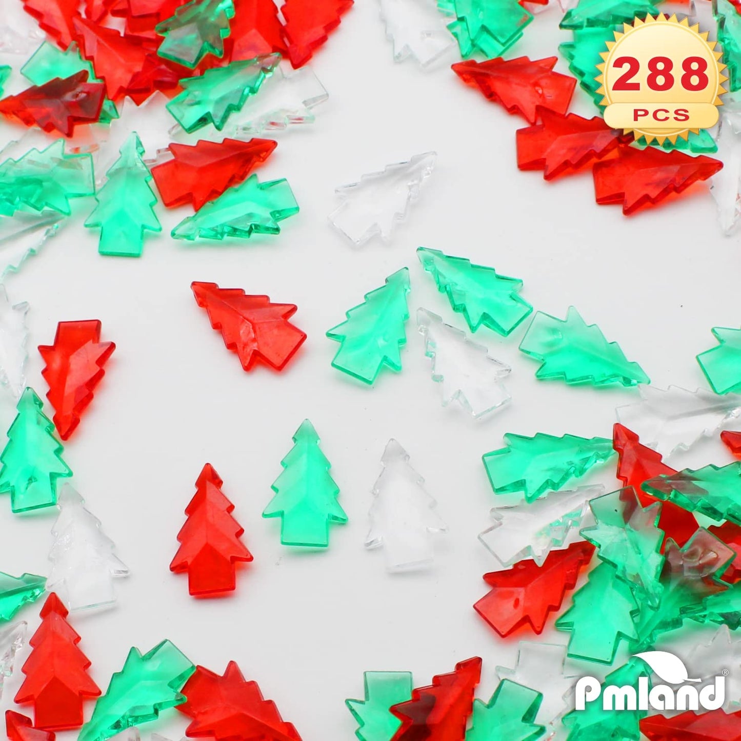 PMLAND Winter Acrylic Mini Christmas Tree Ornaments and Table Scatter Decoration - 280+ Pieces for Holiday Party Festival Events Home Decor