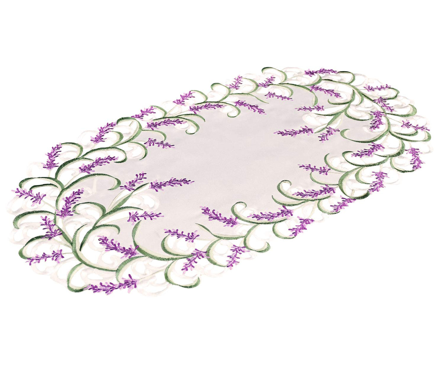 Embroidered Purple Embroidered Lavender Lilac Table Runner 14 X 28 Inch