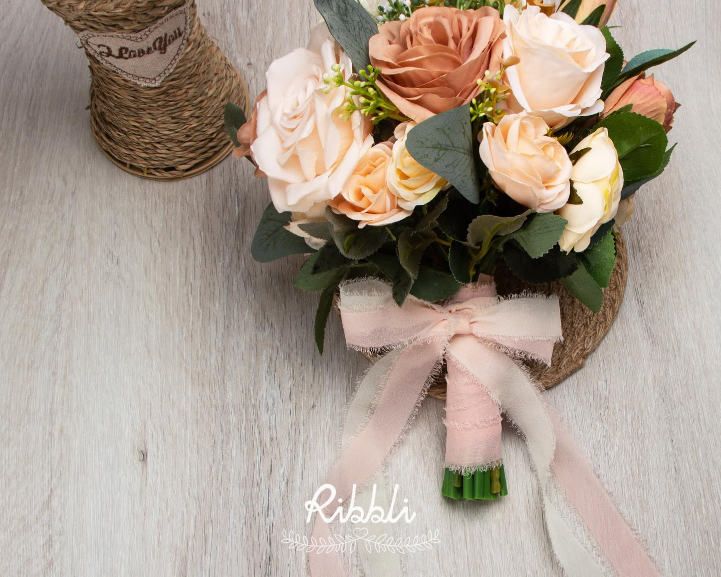 Ribbli Ivory Ribbon 1 Inch x 3 Rolls Total 24 Yards Ivory Handmade Fringe Chiffon Silk Ribbon for Wrapping Wedding Invitations Bridal Bouquets DIY Crafts Home Decor