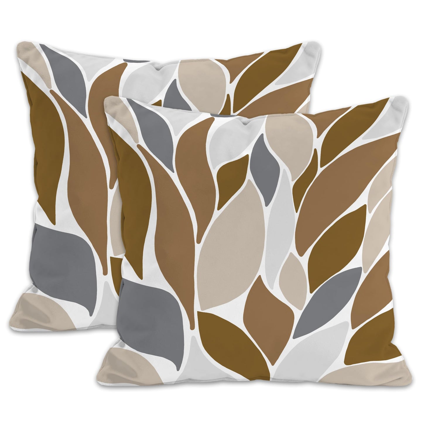 JSKLKGHN Throw Pillow Covers Dahlia Floral Flowers Petals Set of 2 Cozy Pillow Case for Couch Bed Sofa Farmhouse Decoration Brown Gray,16x16 Inch