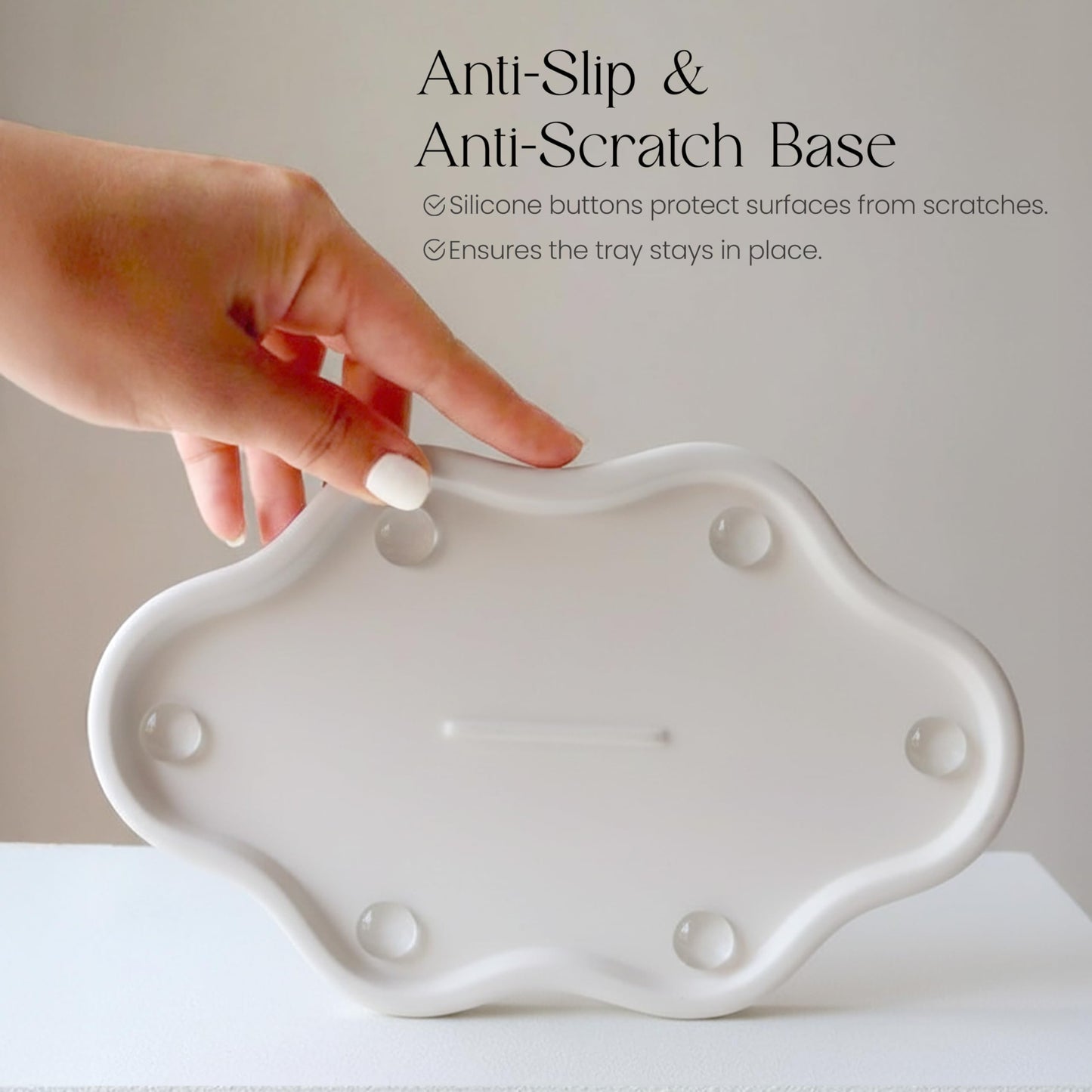 B33 BALTIC33 Cloud Ceramic Tray, Glossy White Irregular Jewelry Dish, Luxury Ceramic Ring Holder and Vanity Organizer, Cloud Trinket Plate for Keys, Perfume, or Nightstand Decor