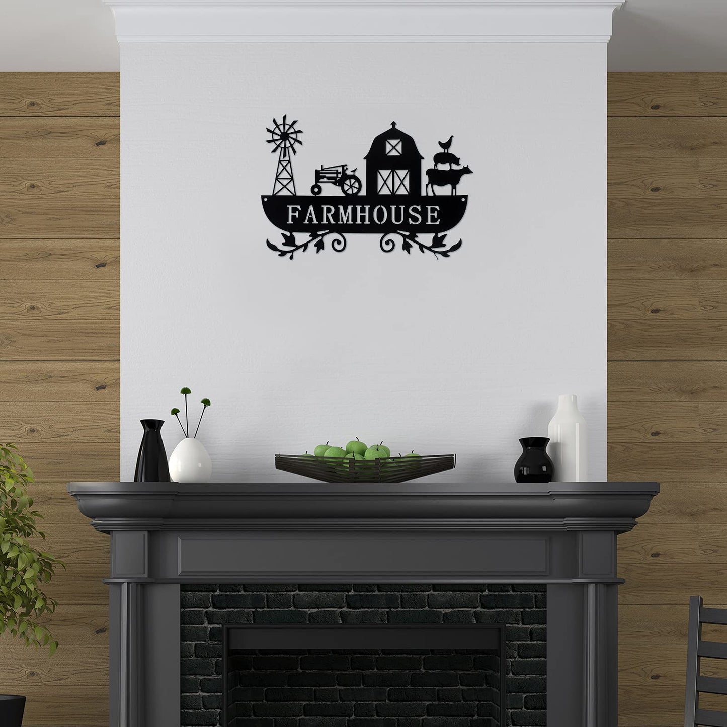 Ferraycle Metal Farmhouse Kitchen Decor Rustic Cow Windmill Sign Farmhouse Wall Plaque Farm Animal Decor for Nursery Country Home Decorations Art