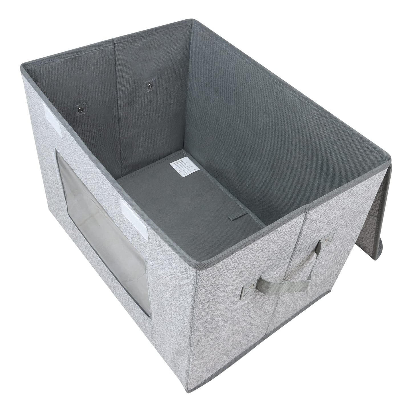 Univivi Larger Fabric Collapsible Storage Bins, Foldable Storage Boxes with Lids, Storage Cube Organizer Basket for Home, Closet, Bedroom(Gray, 17“ x 12” x 12")