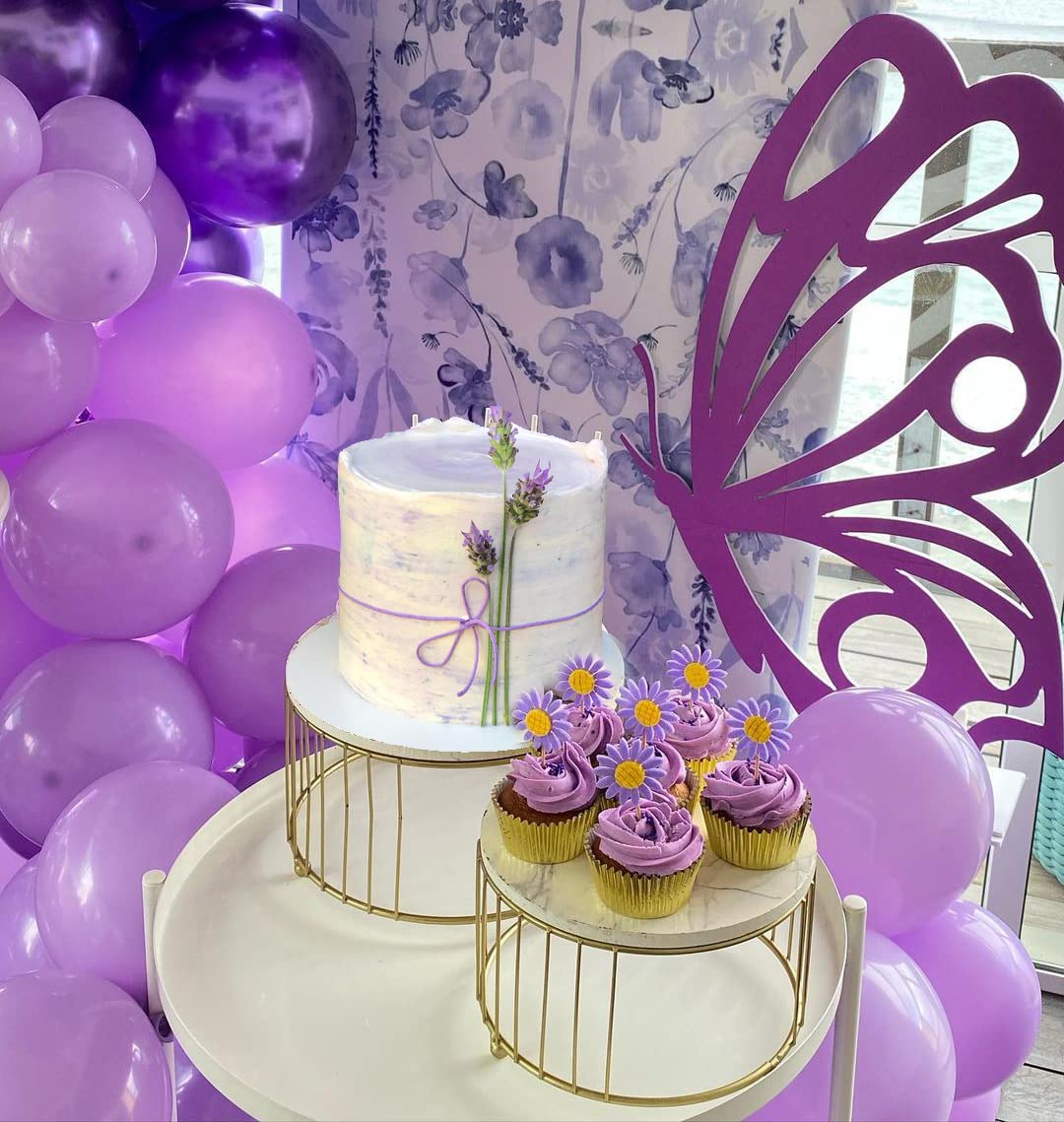 Purple Balloons Lavender Purple Balloon, 50 Pcs 12inch Lavender Lilac Purple Confetti Latex Balloons for Birthday Bridal Shower Wedding Party Decorations