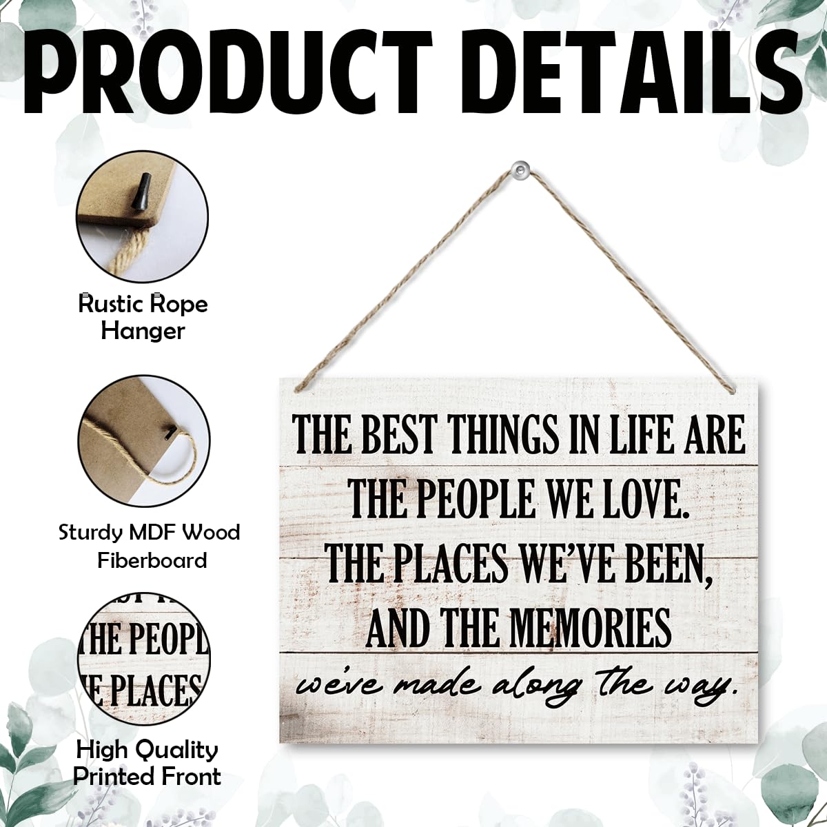 Inspirational Home Decor - the Best Thing in Life are the People We Love, Inspiring Positive Quotes Wall Art for Home Living Room Bedroom Bathroom Classroom Gym, Family Sign