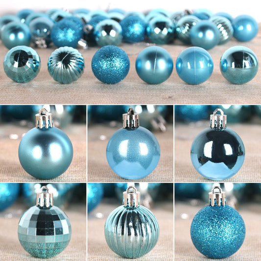 GameXcel Christmas Balls Ornaments for Xmas Tree - Shatterproof Christmas Tree Decorations Small Hanging Ball Sky Blue 1.6 inch x 36 Pack