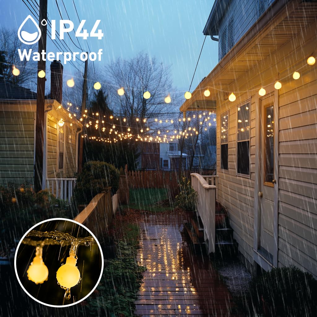 JMEXSUSS 100 LED Connectable Globe String Lights Indoor Bedroom, 33ft Warm White Christmas Lights Plug in with Remote, 8 Modes Hanging Fairy Light Outdoor for Room Classroom Party Spring Home Decor