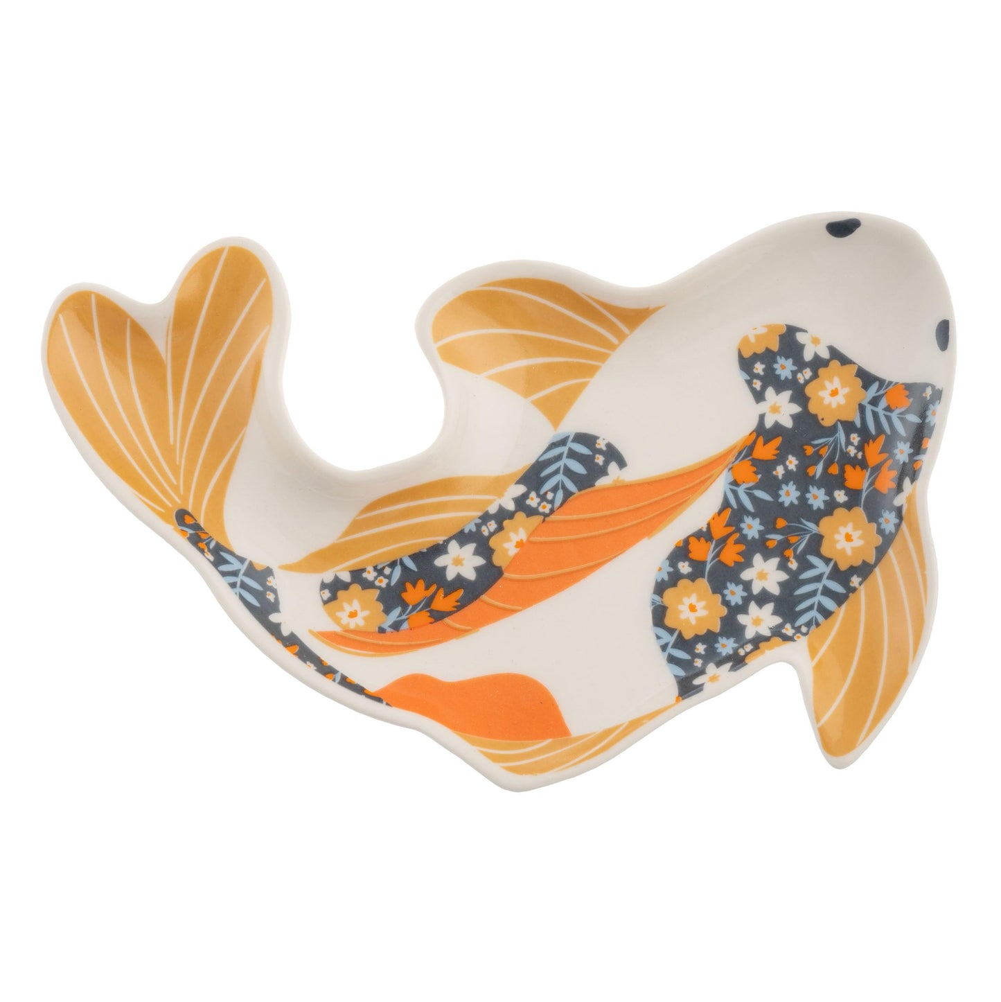 Karma, Calico Trinket Tray, Ceramic Jewelry Dish, Shaped Trinket Tray, Decorative Ceramic Trinket Dish for Rings, Koi Fish