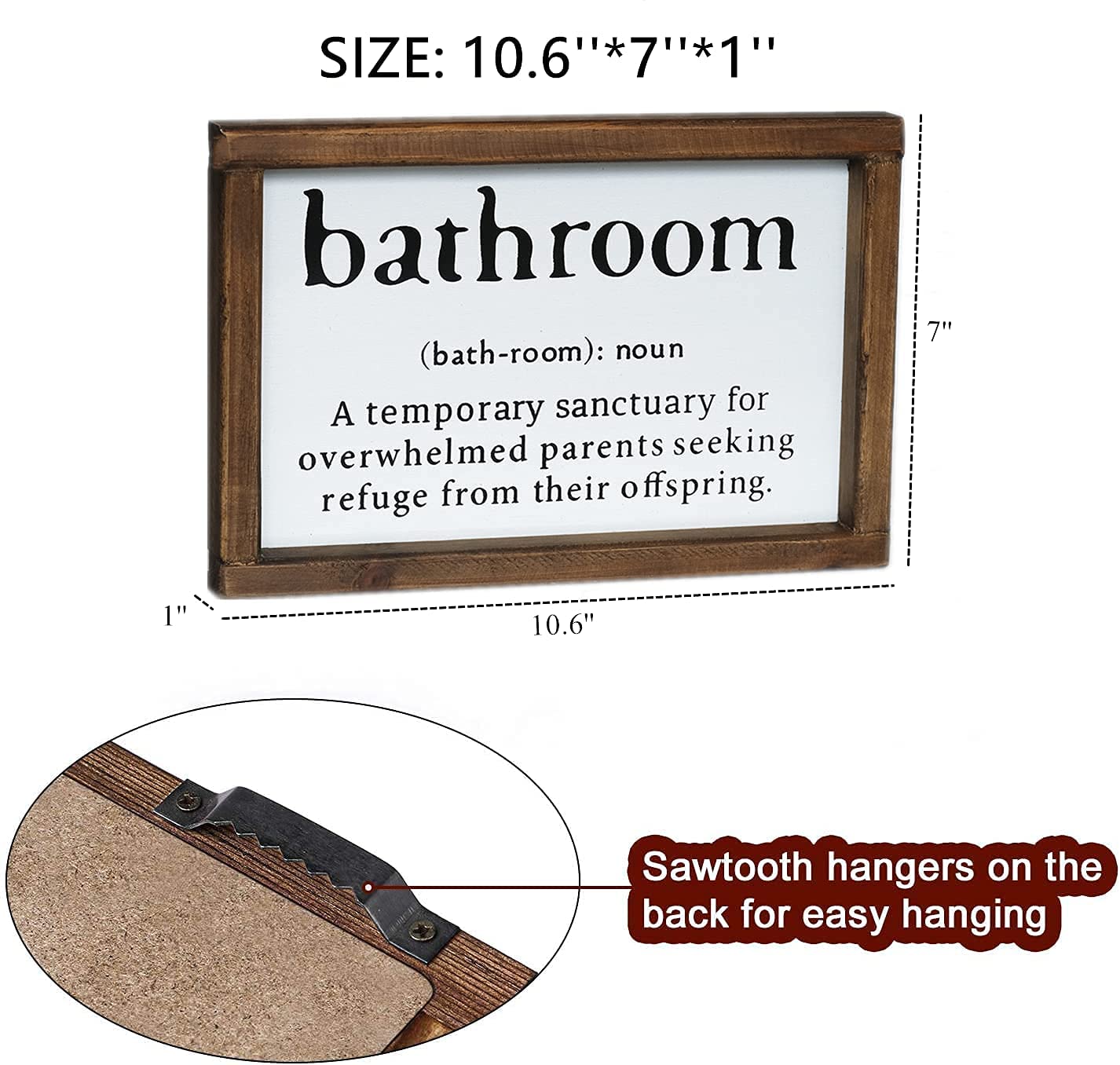 Lavender Inspired Farmhouse Funny Bathroom Signs Wall Decor with Humor Quote-Half Bath Signs-Rustic Bathroom Wall Hanging Decor-Guests Bath-Shelf Sitter-Powder Room Sign