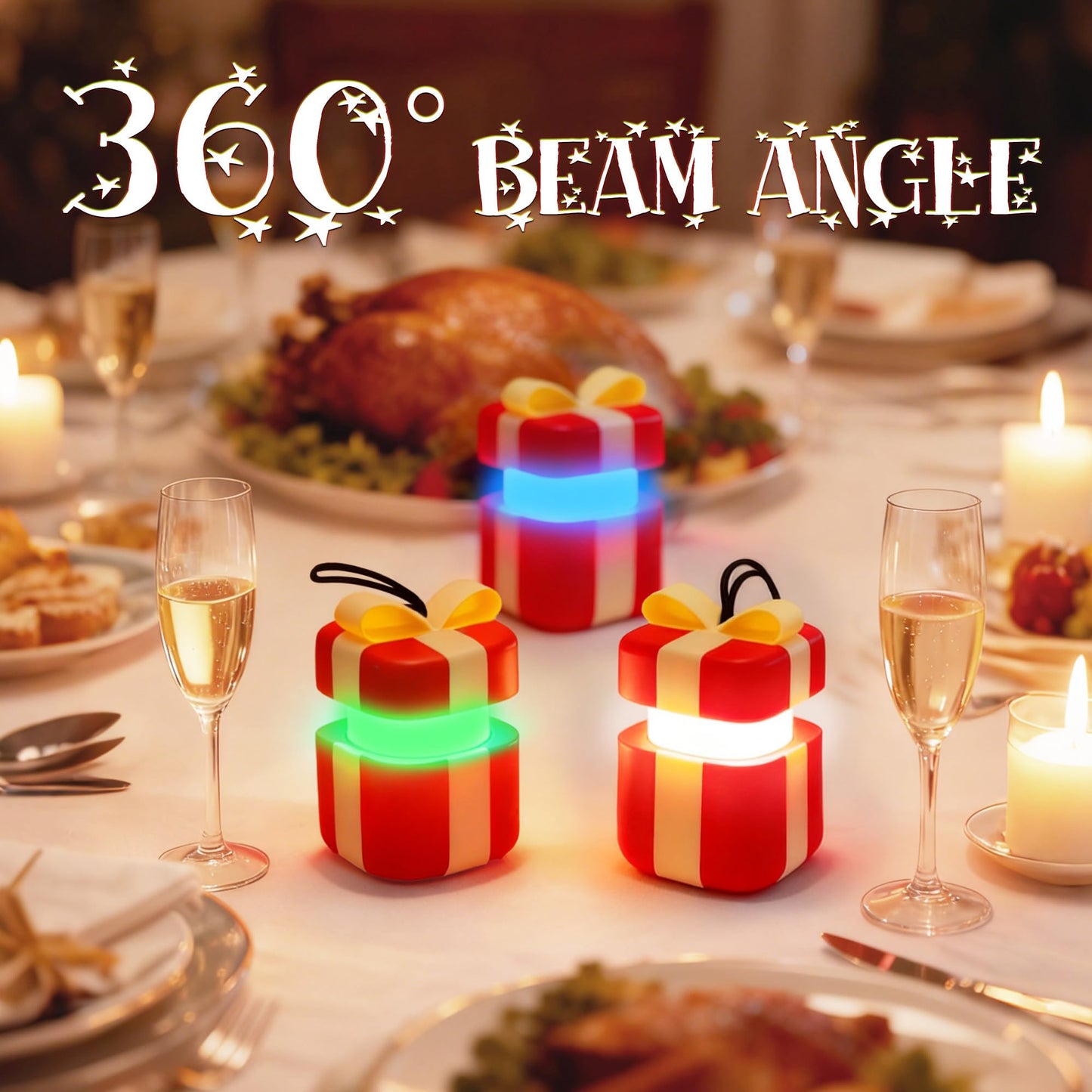 EverBrite Gift Box Lantern 3 Pack, 5 Light Modes Holiday Decoration Presents for Women and Men, AAA Batteries Contained Easter Gift, Fun Night Light Gifts for Kids Indoor & Outdoor