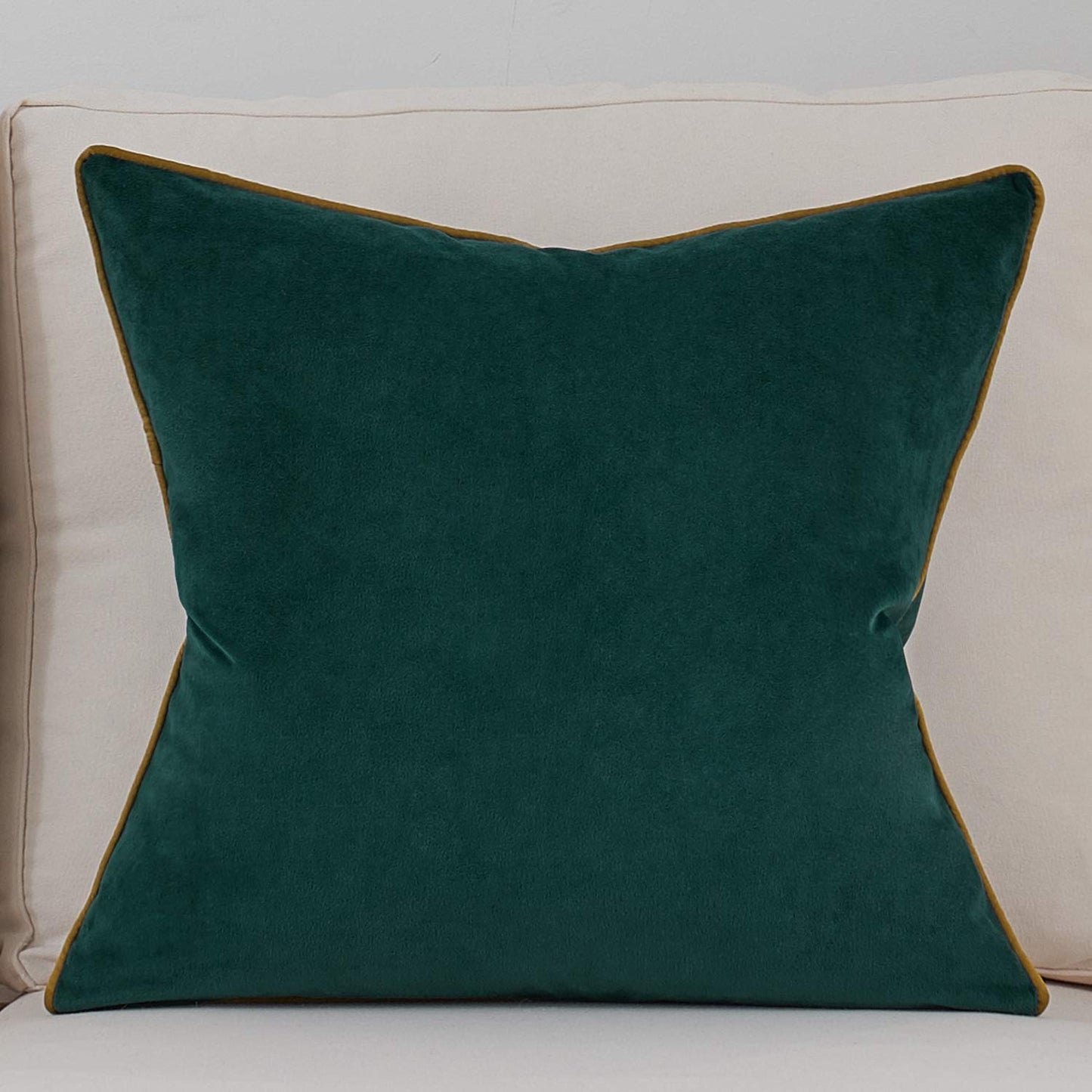 Avigers 18 x 18 Inch Teal Gold Leather Striped Lines Velvet Cushion Case Luxury Modern Throw Pillow Cover Decorative Pillow for Couch Living Room Bedroom Car