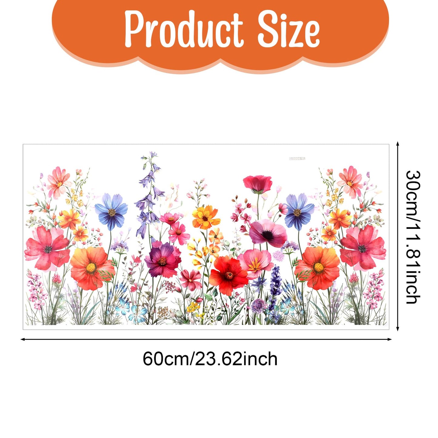 HJZHII Flower Window Sticker, Double Sided Floral Glass Wall Stickers Flower Window Clings Wildflower Grass Decals for Home Glass Door Office Decor