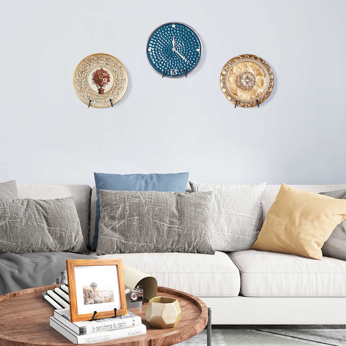 CUKE2BEET 4 Pack Wall Mount Display Hanger & Tabletop Stand for Decorative Plates & Picture Frames