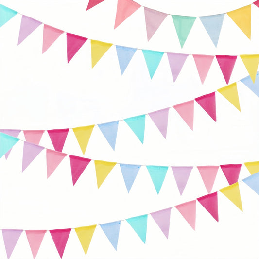 Luvilly 48pcs Colorful Pennant Banner,36ft Rainbow Triangle Flags Garland Birthday Flags, Festive Decoration for Classroom Graduation Spring Easter/Wedding