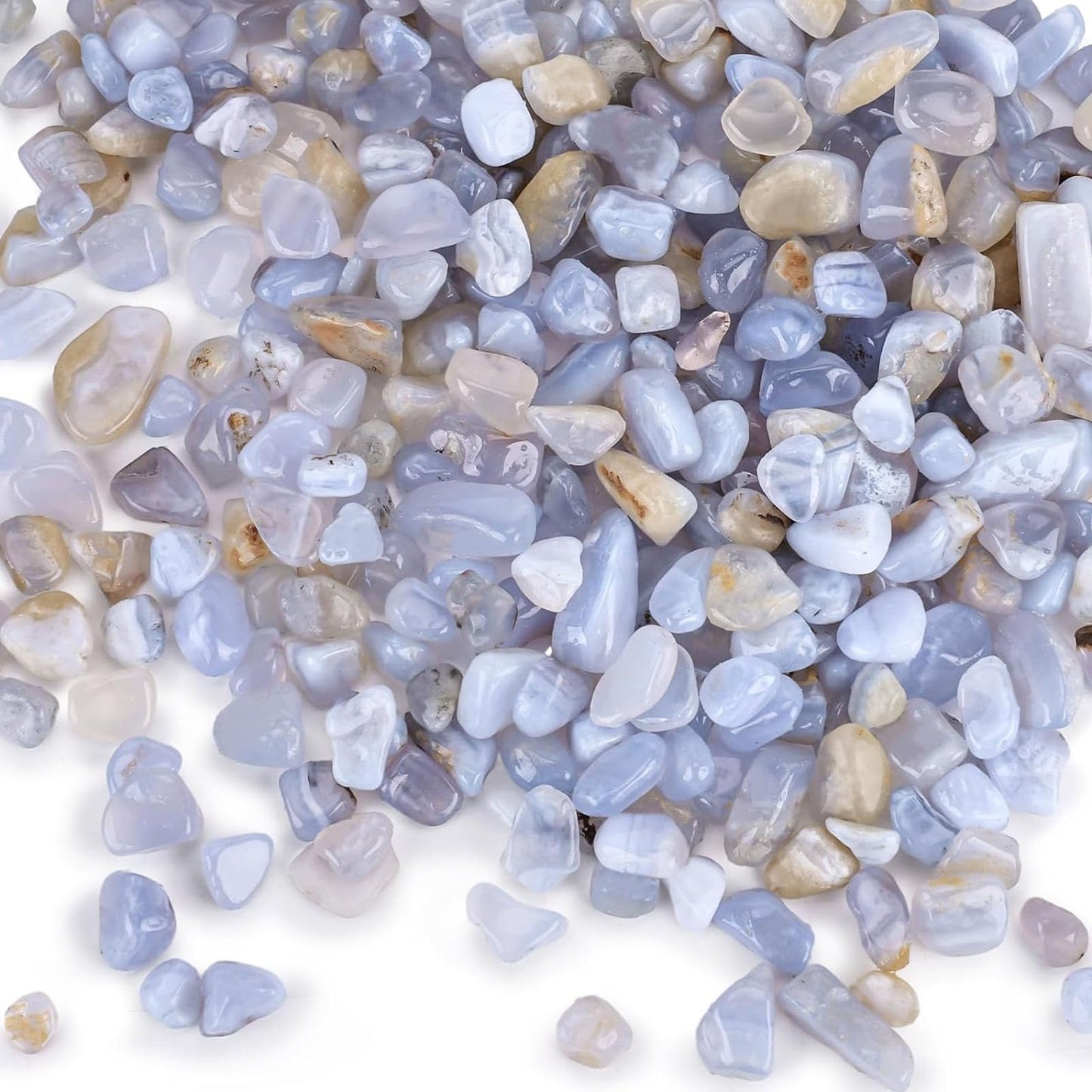 JOHOUSE Decorative Crystal Pebbles, 1 Lb(0.35"–0.8") Natural Quartz Stones Aquarium Gravel Sea Glass Rock Sand for Fish Turtle Tank Air Plants Decoration