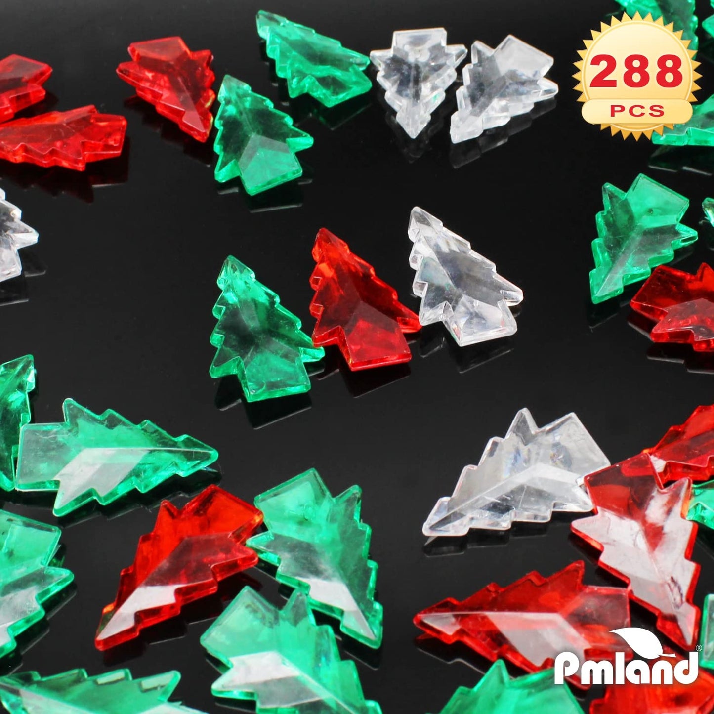 PMLAND Winter Acrylic Mini Christmas Tree Ornaments and Table Scatter Decoration - 280+ Pieces for Holiday Party Festival Events Home Decor