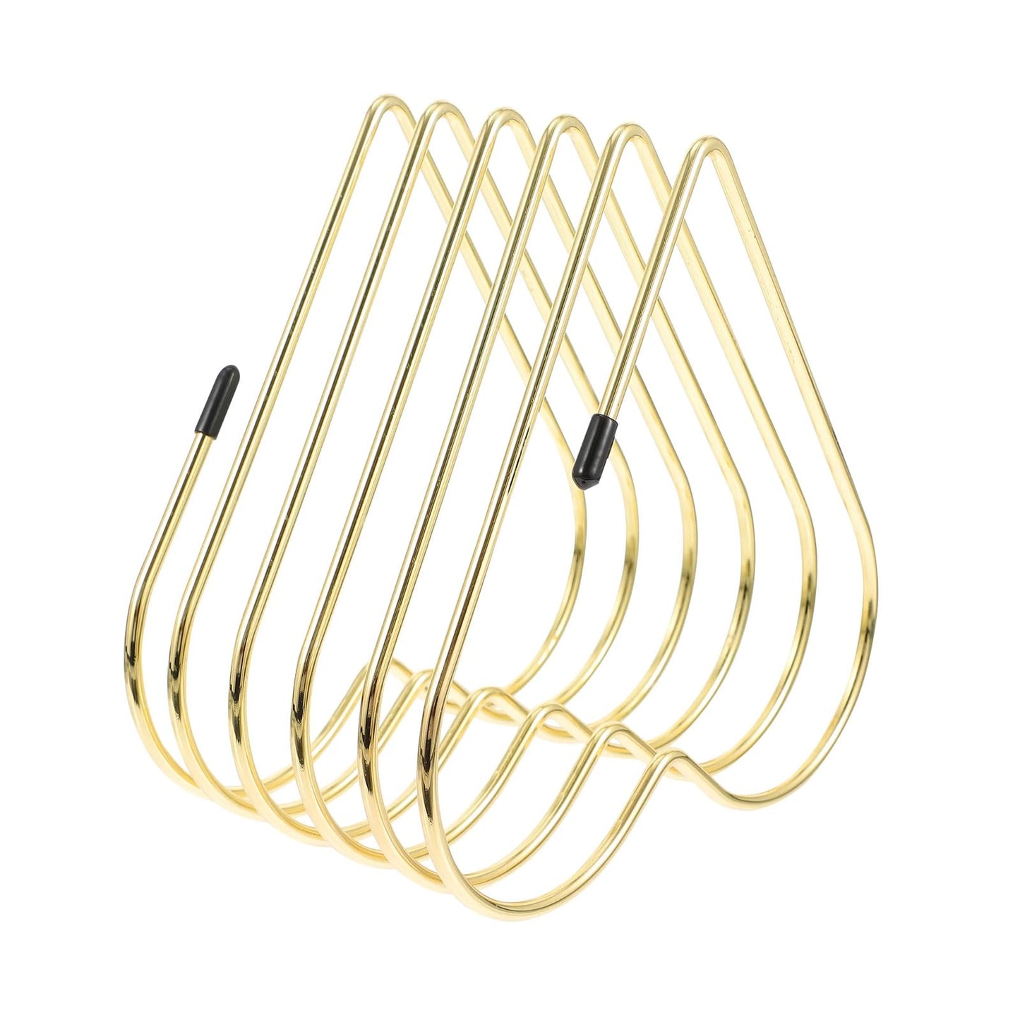 Kodrily Folder Holder for Desk, Heart Shaped Desk File Organizer Vertical File Holder, 5 Slots Iron Gold File Holder, Telescopic Book File Organizer Stand for Desk File, Gold