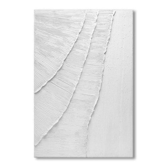 JUHOME Hand-Painted Ocean Wave Wall Art, Large 24x36 Abstract Canvas Painting with Textured White Wall Decor, Modern Coastal Artwork for Living Room, Bedroom, Office, Gift Decor