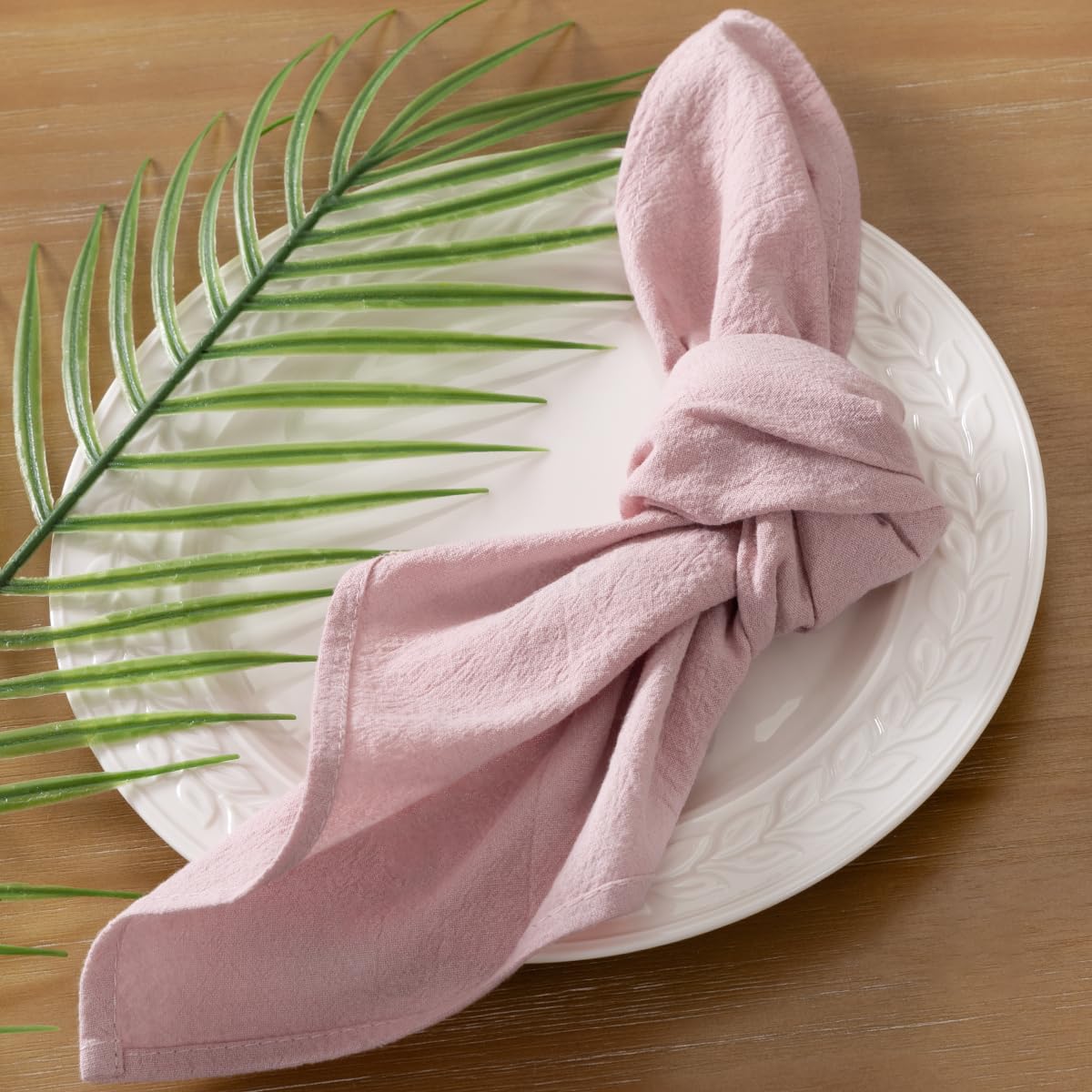 Socomi Cloth Napkins Pink Summer Washable Reusable Bulk Linen Cotton Napkins Set of 4 17"x17" for Wedding Party Bridal Baby Shower Birthday Dining Table Decorations