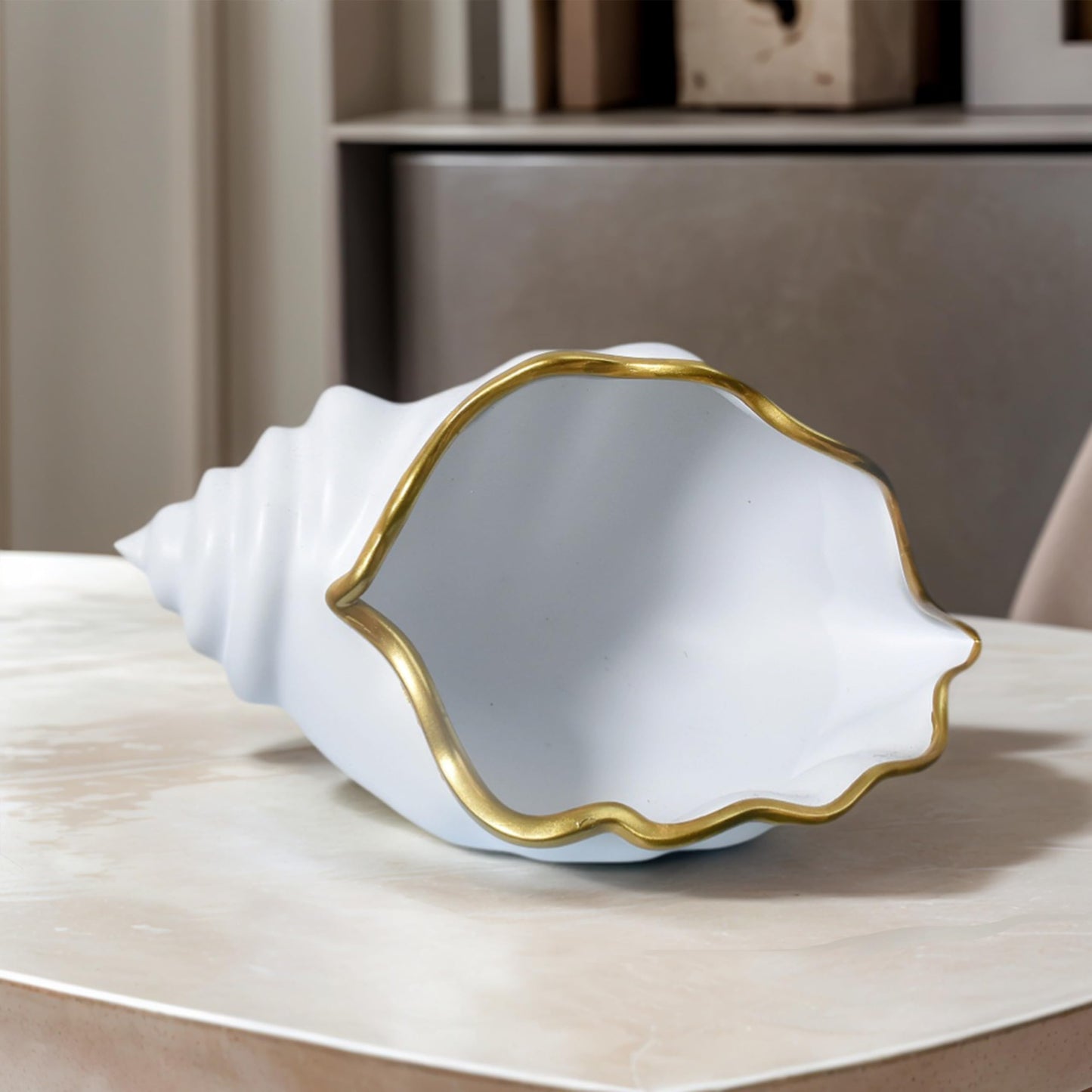 AMOYYT Decorative Bowl Entryway Table Decor Resin Clam Shells Bowls Seashell Beach Console Table Home Decor Accents for Ocean Themed Living Room Coffee Table