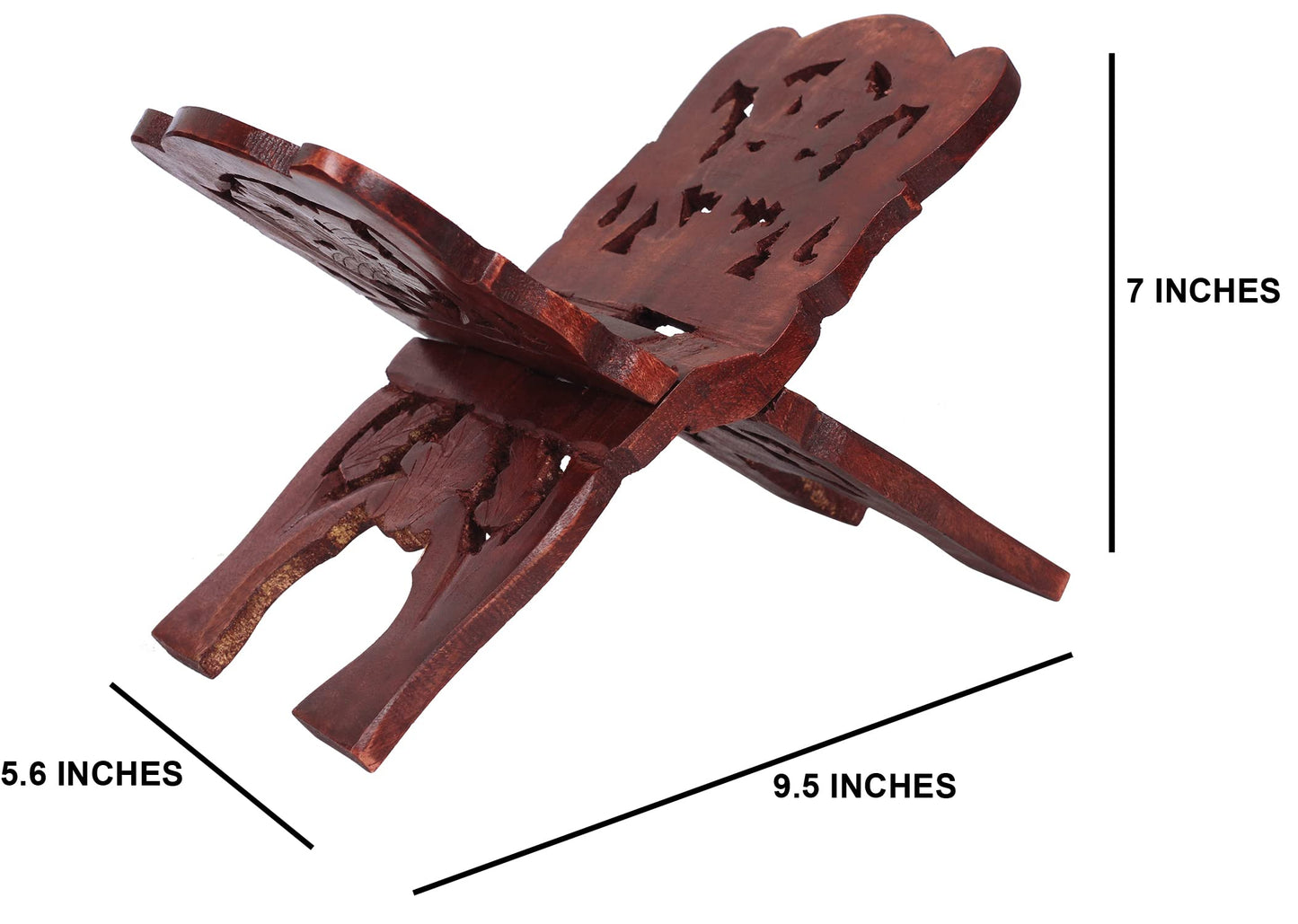 eTroves Handmade Wooden Book Reading Holder Stand Rihal Rehal Al-Quran Bible Gita