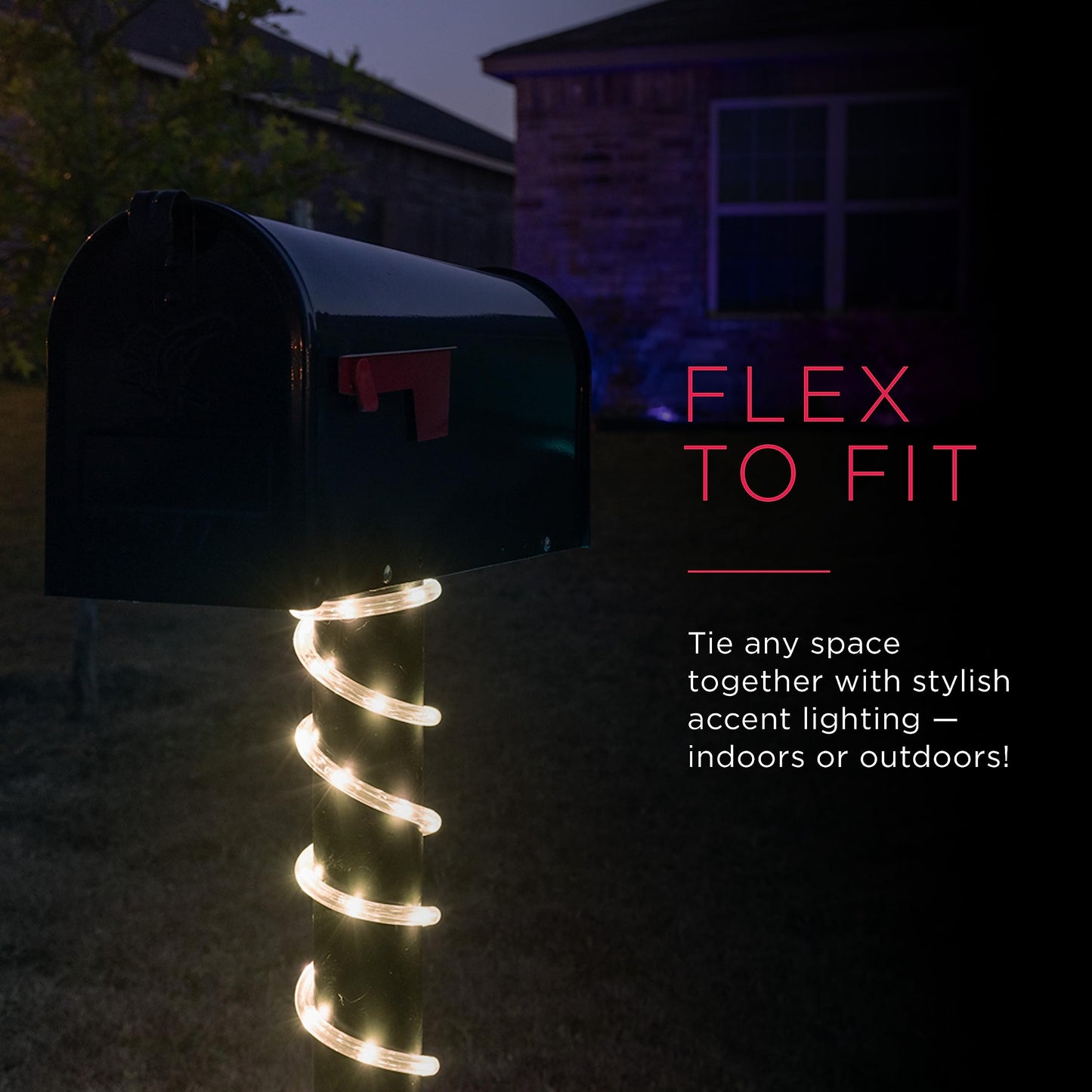 UltraPro LED Rope Lights, 25ft Classic Clear Rope, Warm White Light 3000K, Indoor/Outdoor, Flexible, Linkable, Durable, Rope Lights Outdoor, 54504