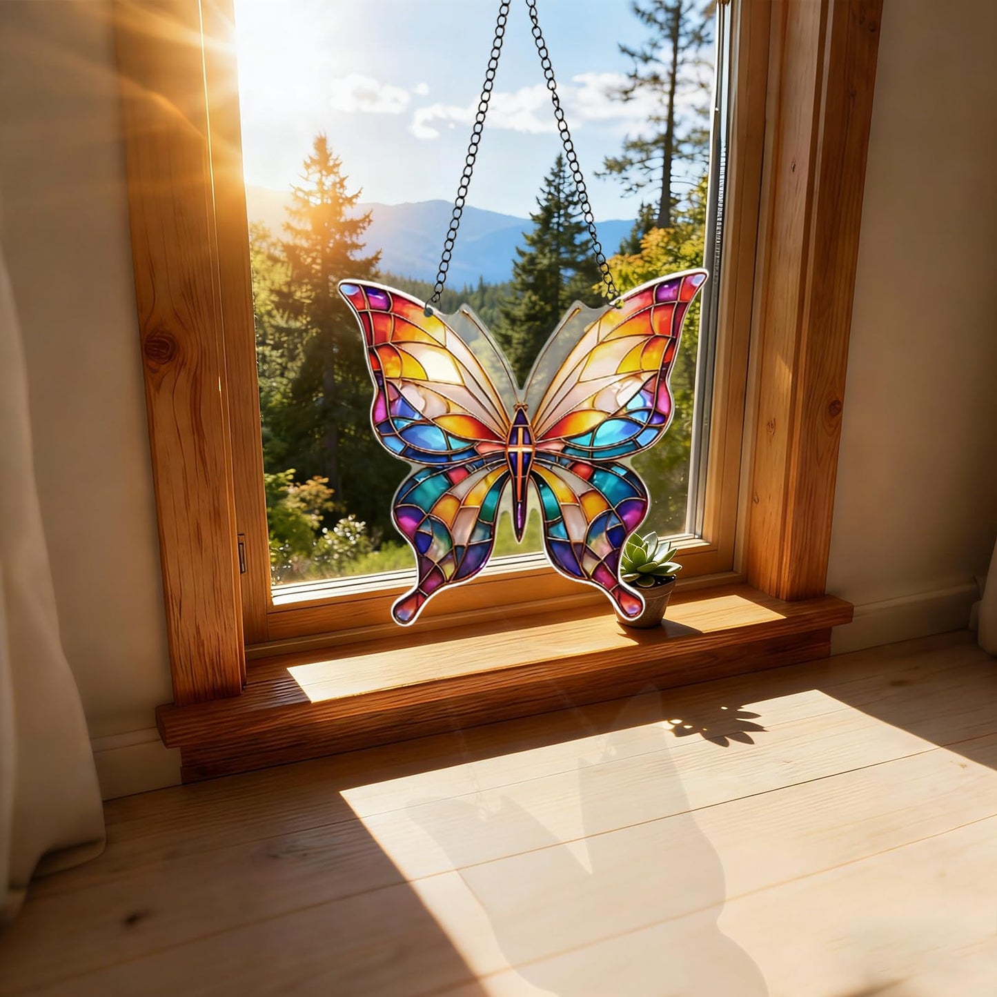 Butterfly Decorations Gifts for Women, Inspirational Acrylic Ornament with Story Card, Rainbow Suncatcher Window Hanging Decor, Meaningful Birthday, Christmas 2025