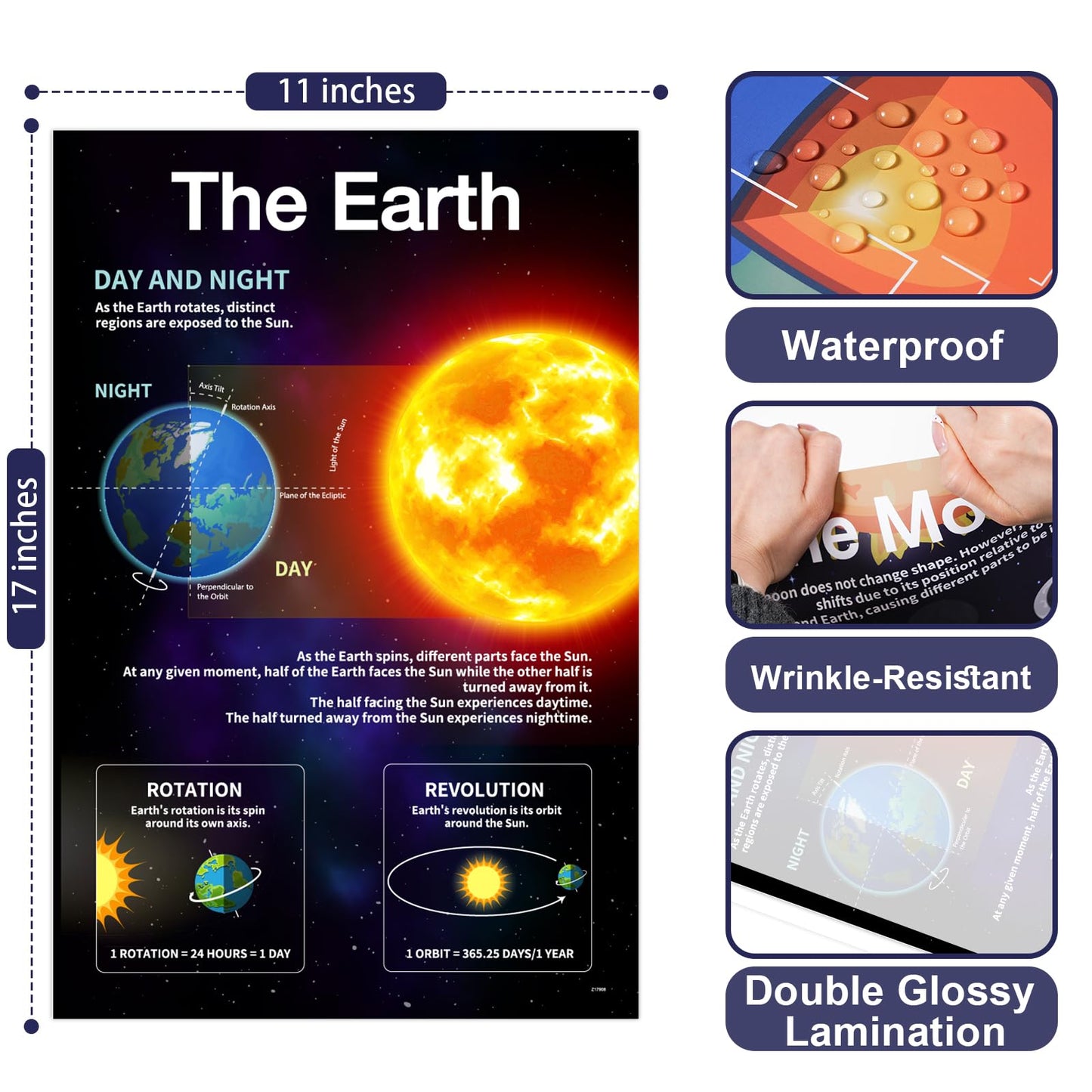 Shoparr Educational Posters - 14 Earth Science Posters, 11x17in, Educational Charts & Posters, Waterproof, Science Decor for Homeschool, Hallways, Home Study Room, Educational Center