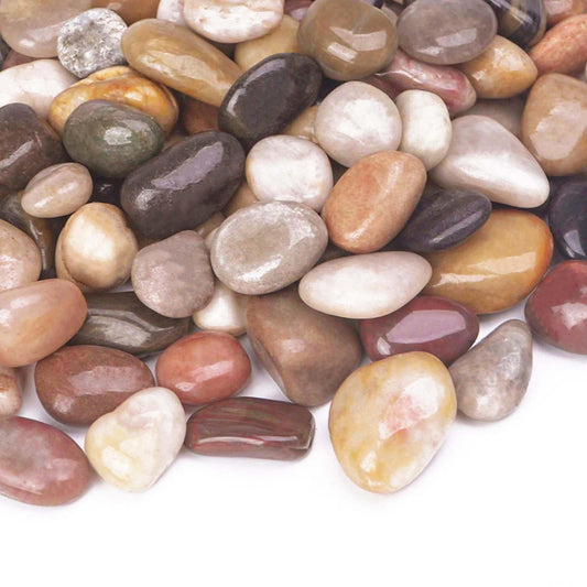 Pulovin 15 lbs River Rocks for Plants, 1-1/2 inch Decorative Garden Rocks Outdoor Landscaping, Large Polished Natural Stone for Walkways, Yard, Vases, Crafts