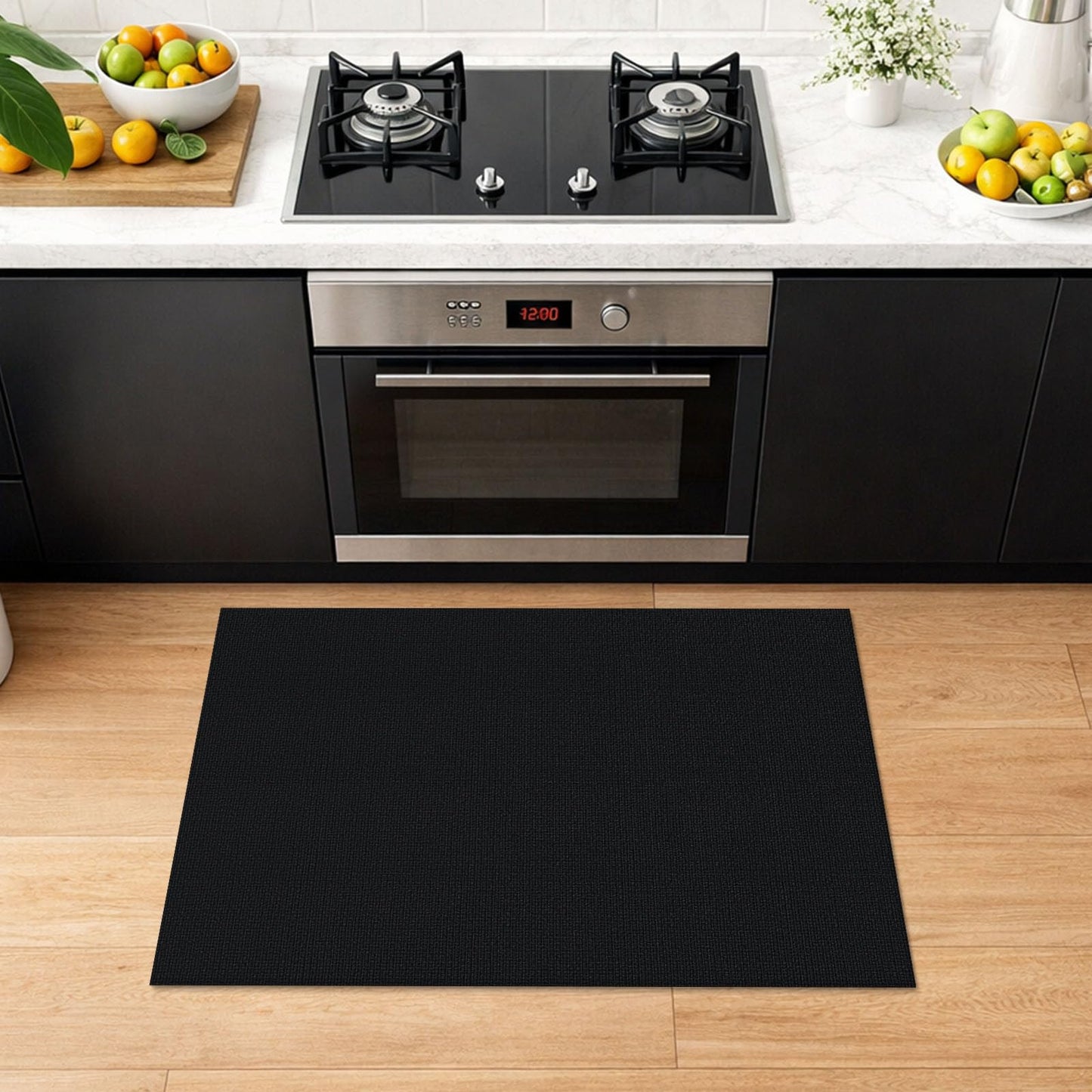 Lansny 2x3 Washable Area Rug Small Braided Cotton Entryway Rug with Non Slip Backing Kitchen Rugs Indoor Door Mat for Entrance Bathroom Foyer, Black
