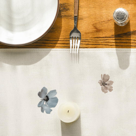 Artoid Mode Brown Poppy Floral Leaves Spring Table Runner, Seasonal Summer Kitchen Dining Table Decoration for Home Party Decor 13x108 Inch