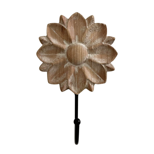 dwellington Flower Towel Hooks Decorative Hooks Hanger for Hanging Clothes, Keys, Towels - Decorative Wall Mount Hook Command Single Rack for Entryway, Bathroom, Kitchen