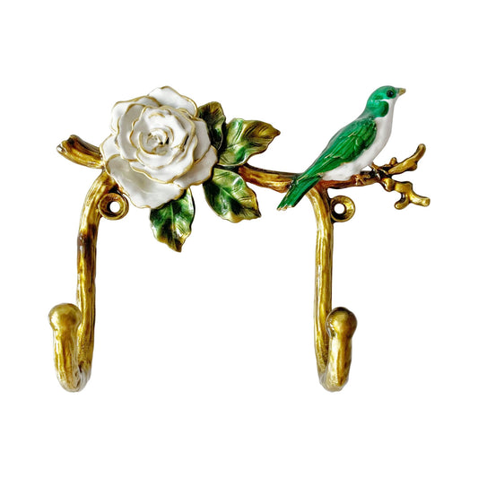 Vintage Bird Shaped Decorative Wall Hook Rack Hanger for Hanging Clothes Coats Towels Keys Hats, 1 Pack Antique Metal Mounted Wall Hook