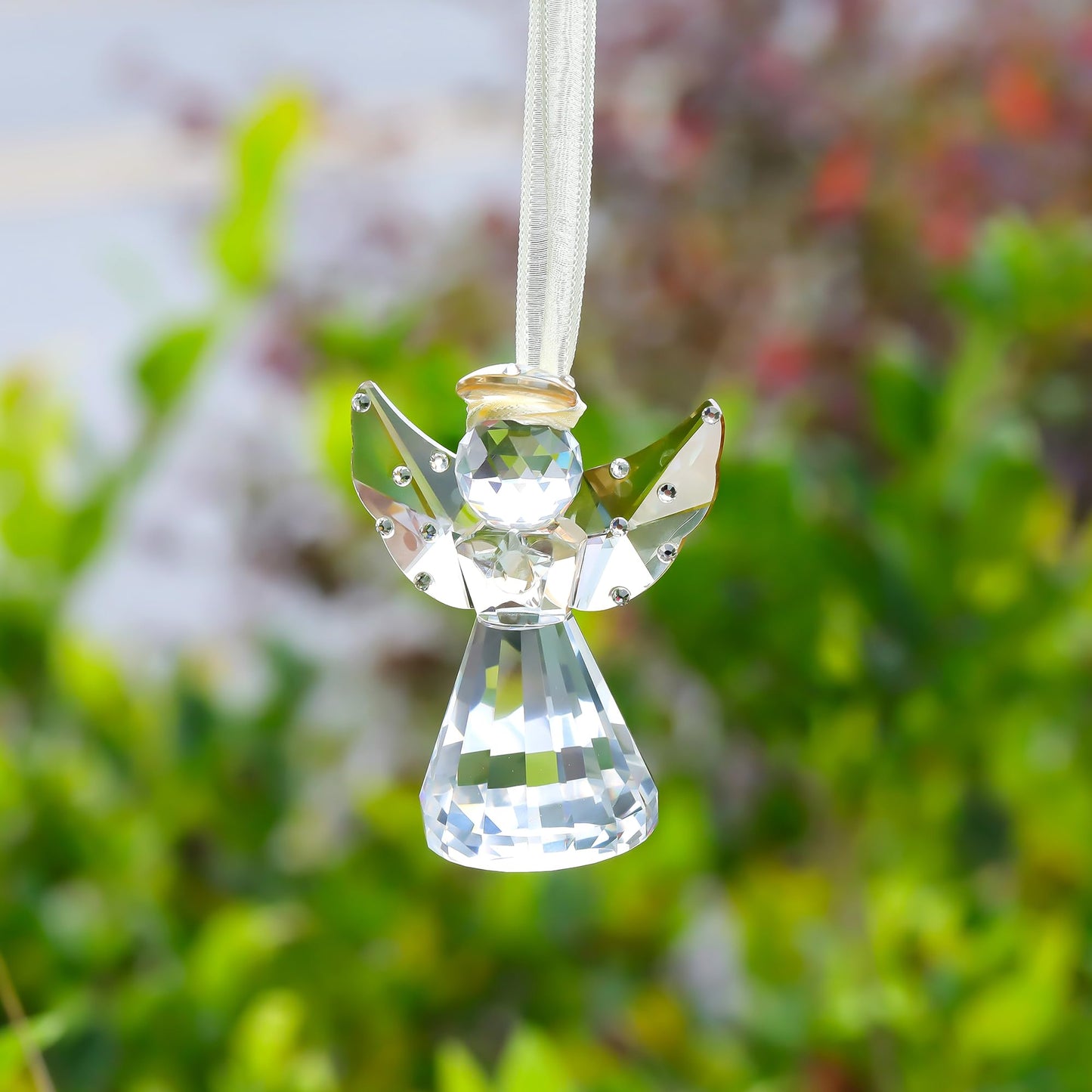 Ornalrist Crystal Guardian Angel Figurine Angel Gifts for Women, Clearly Handmade Glass Angel Statue Art Collectible Gift for Women