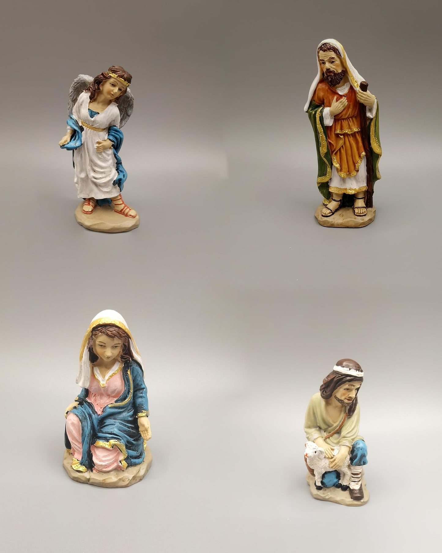 GoddenMene 11-Piece Nativity Set - Hand-Painted Resin Holy Family Figurines, Complete Christmas Nativity Scene with Angel, 3 Kings, Shepherds & Animals for Home Decor & Gifts