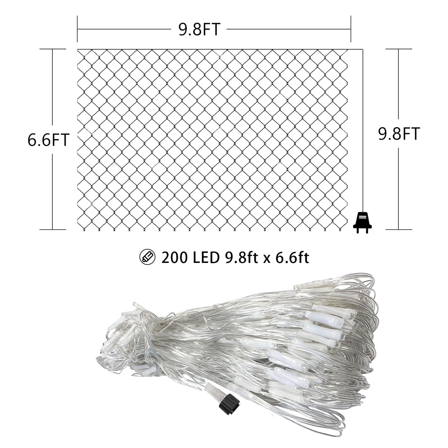 HeKation Halloween Net Lights Outdoor, Purple Halloween Net Mesh Lights 200 Led Bulbs Waterproof, for Indoor, Curtain, Tree, Bush, Party, Wedding, Fairy, Wall(9.8'x6.6', Plug in)