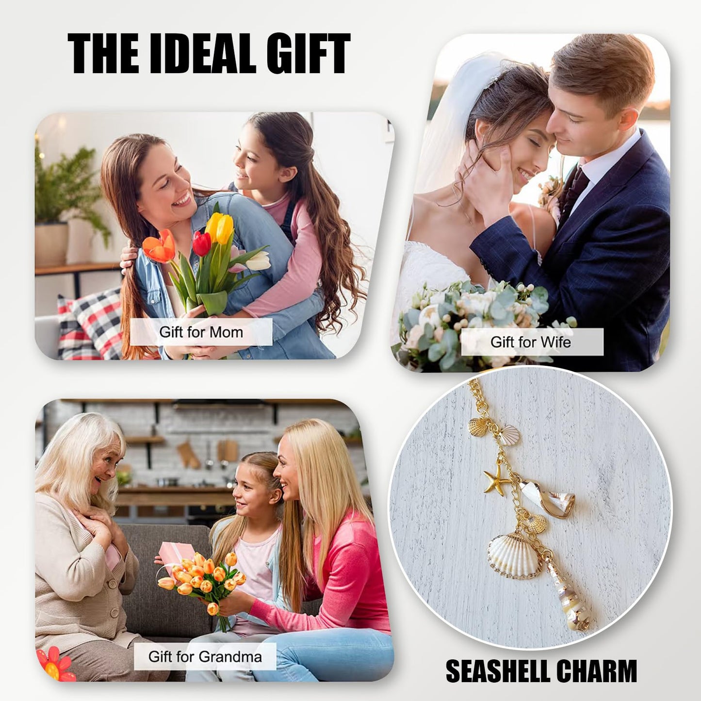 Sea Shells Car Decor,Cute Coastal Hanging Charm for Rear View Mirror, Boho Beach Themed Car Accessories,Hand-Made Starfish Conchas Aesthetic Ornament Pendant for Women