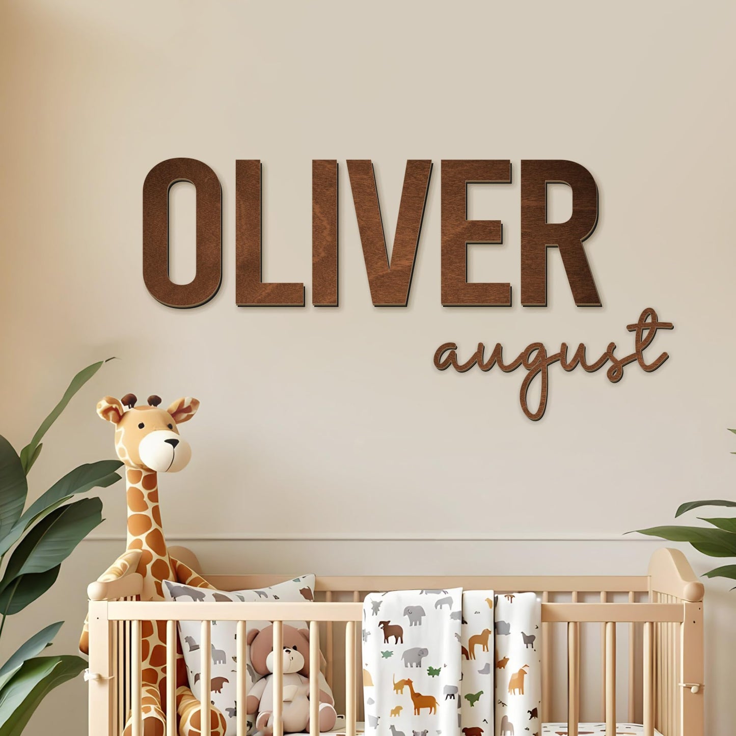 Personalized Name Sign for Nursery - Custom Wooden Name Signs for Kids Room, Personalized Nursery Name Sign - Perfect Baby Decor, Wall Name Decoration & Wedding signs, Family Name Signs