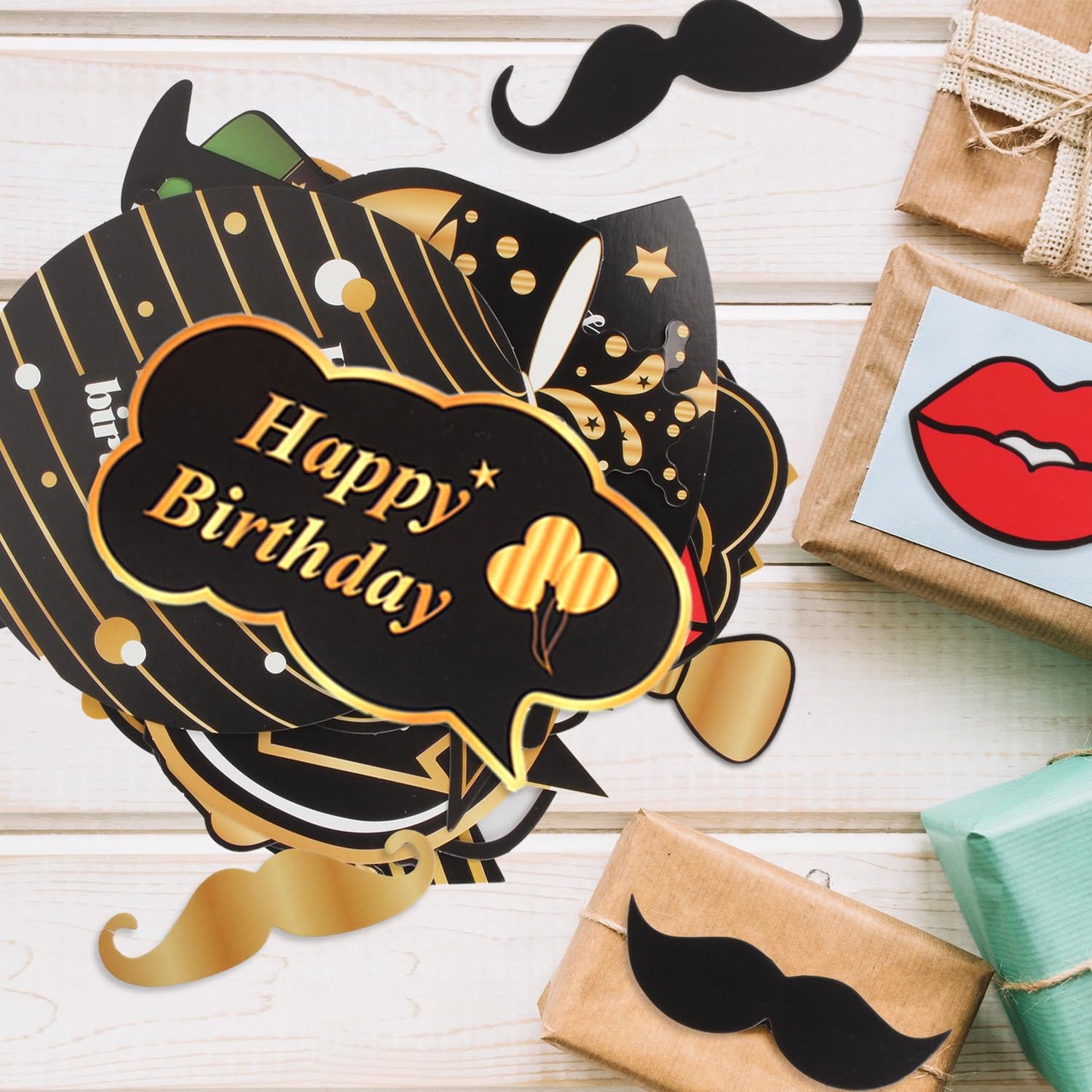 LINGTEER Happy 90th Birthday Party Photo Booth Props,Cheers to 90th Birthday Ninety Years Old Bday Party Centerpieces Props Decorations Sign.
