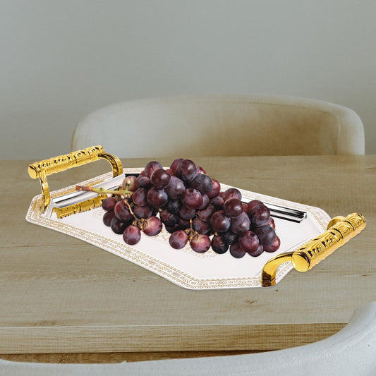 Hemoton Carved Fruit Tray 11.02X7.87X4.72In Decorative Serving Tray for Snacks Desserts and Fruit Storage Multi-Function Kitchen Dining Platter