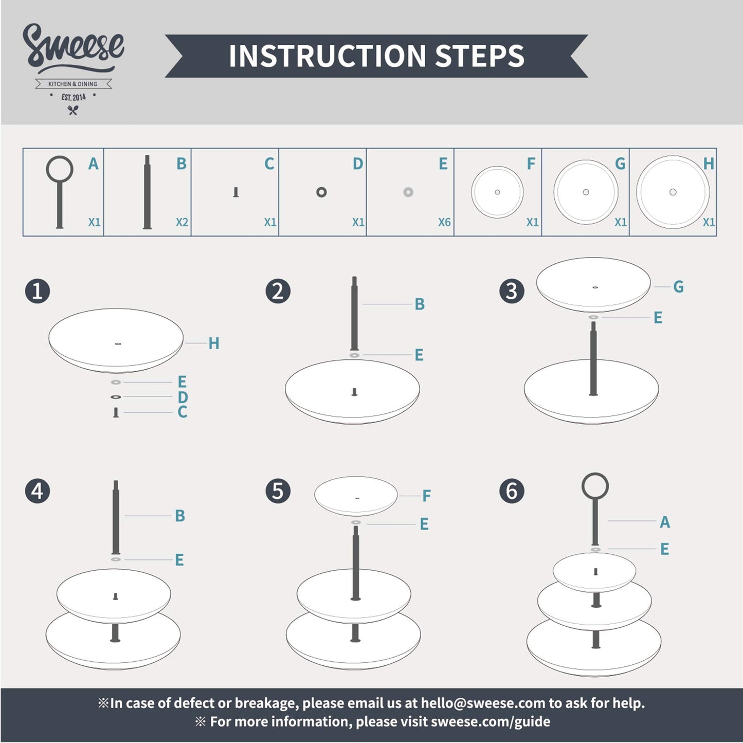 Sweese 3 Tier Cupcake Stand- White Porcelain Cake Stand- Dessert Stand, Tiered Serving Trays for Parties